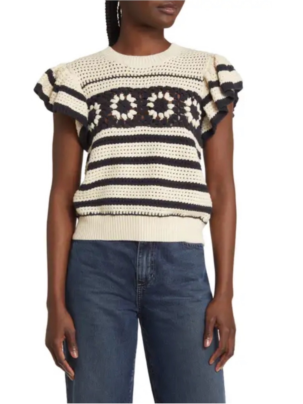 Rails Penelope Open Stitch Stripe Sweater Size Small EUC